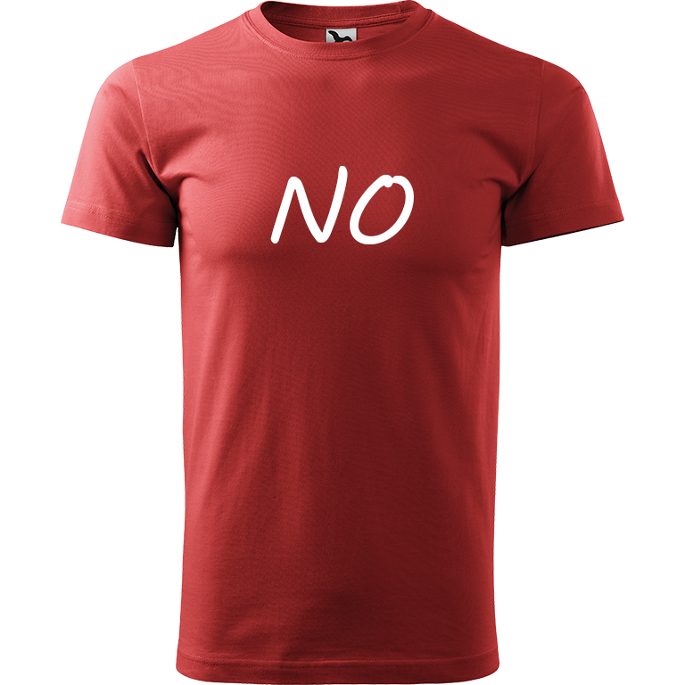 Ručně malované pánské bavlněné tričko - NO Barva trička: BORDÓ, Velikost trička: L, Barva motivu: BÍLÁ
