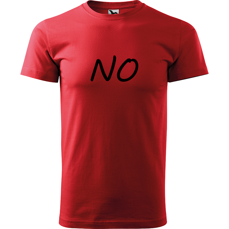Ručně malované pánské bavlněné tričko - NO Barva trička: ČERVENÁ, Velikost trička: S, Barva motivu: ČERNÁ