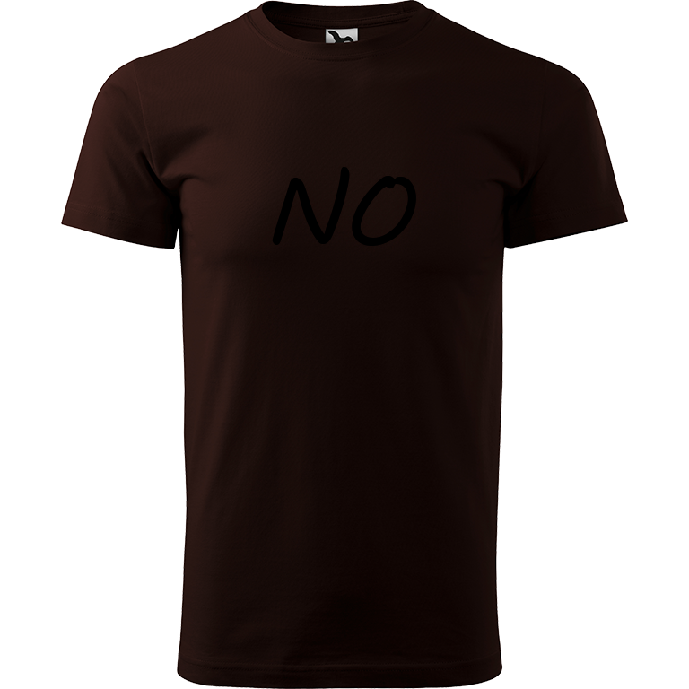 Ručně malované pánské bavlněné tričko - NO Barva trička: KÁVOVÁ, Velikost trička: M, Barva motivu: ČERNÁ