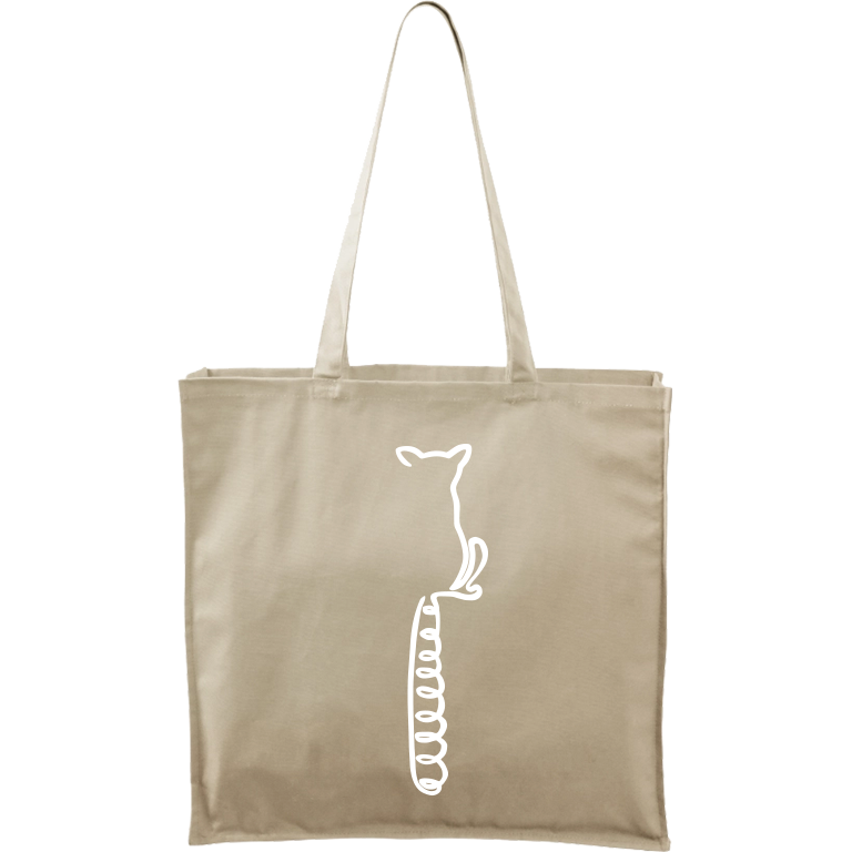 Ručně malovaná větší plátěná taška - Jednotahové - Lemur Barva tašky: PŘÍRODNÍ, Barva motivu: BÍLÁ