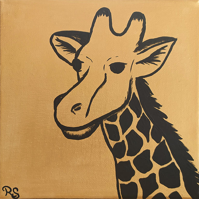 Ručně malovaný obraz - Zlatá žirafa