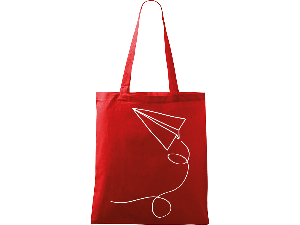 Ručně malovaná menší plátěná taška - Šipka Barva tašky: ČERVENÁ, Barva motivu: BÍLÁ