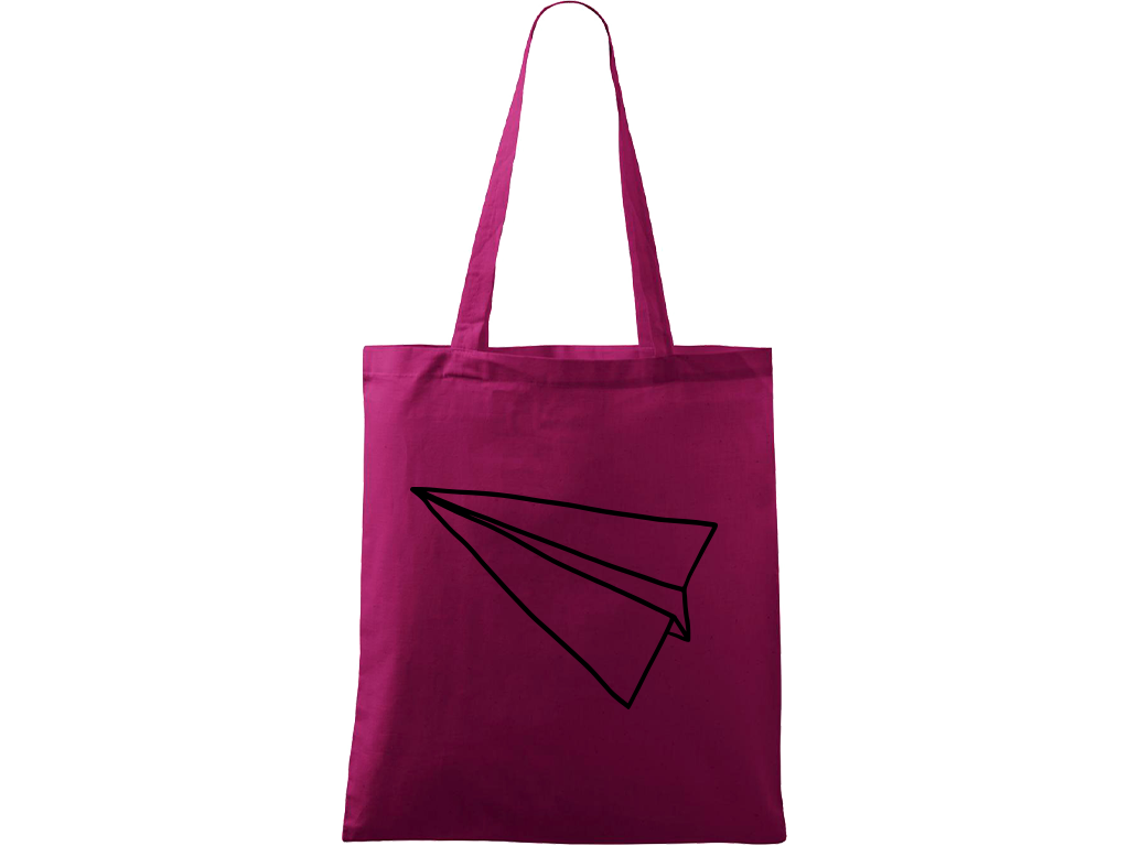 Ručně malovaná menší plátěná taška - Šipka - Samotná Barva tašky: RŮŽOVÁ, Barva motivu: ČERNÁ