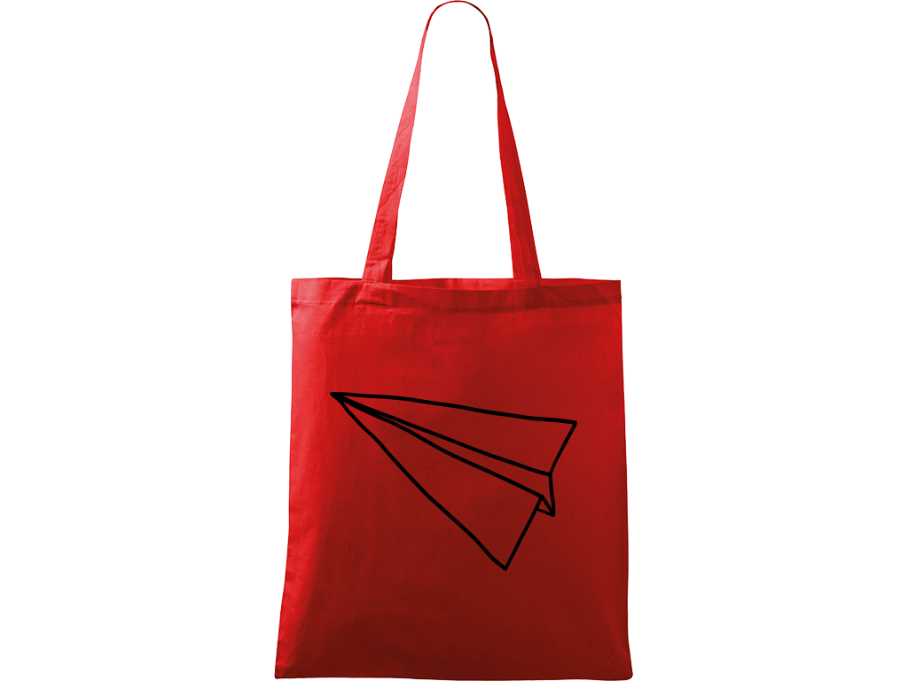 Ručně malovaná menší plátěná taška - Šipka - Samotná Barva tašky: ČERVENÁ, Barva motivu: ČERNÁ