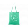 Plátěná taška Handy světle zelená s bílým motivem - Atom