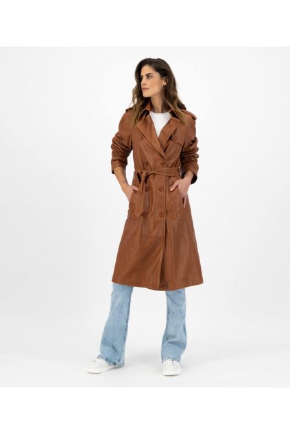 Tinsley trenchcoat cognac front