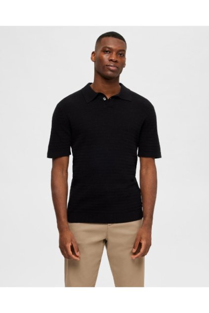 selected homme slhowen ss knit polo b