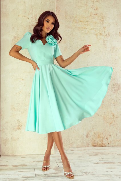 Midi šaty Elizabeth Collection Rubi mátové