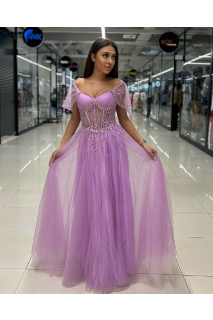 Maxi Šaty Pretty Women Bali levandulové