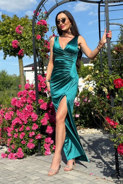 Maxi šaty Elizabeth Collection Cleo smaragd