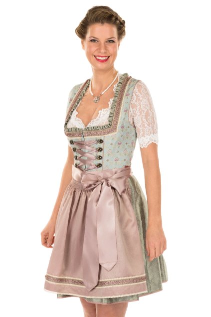Minidirndl kurz 50cm Krueger 45725 51 hellgruen altrosa NEU 1