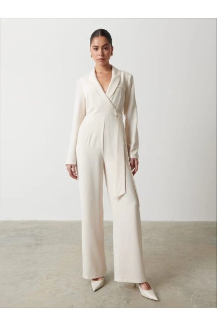 Vienna Tied Jumpsuit Oyster 1001 crop