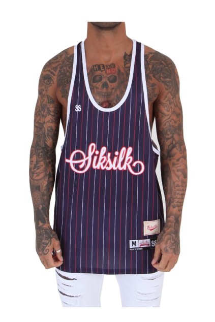 sik silk french stripe vest navy p3913 5940 image