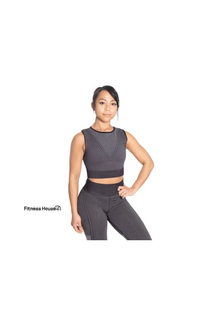 6832 better bodies roxy seamless top black grey tilko better bodies cerno sede