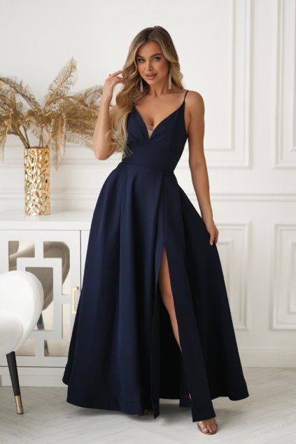 Maxi šaty Bicotone Aida tmavě modré