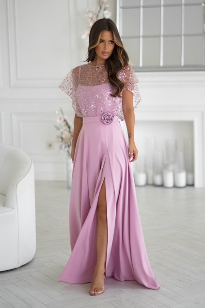 Maxi Šaty Bicotone Nesta růžové