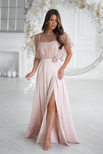 Maxi Šaty Bicotone Nesta béžové