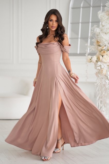 Maxi Šaty Bicotone Selena cappuccino