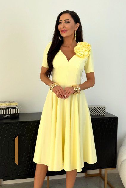 Midi šaty Elizabeth Collection Rubi žluté