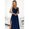 299 10 chiara elegancka maxi suknia na ramiaczkach granatowa z brokatem 4 16271