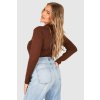 female chocolate plus high neck long sleeve bodysuit