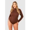 female chocolate plus high neck long sleeve bodysuit 3