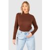 female chocolate plus high neck long sleeve bodysuit 2