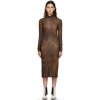 holzweiler brown soril print midi dress