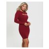 Krátké šaty GUESS ES LS Lana bordó