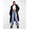 weekday trine shearling aviator coat in black