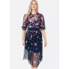 maya deluxe cluster floral midi dress~25W426FRSP