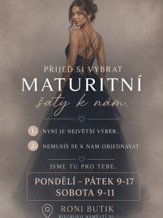 HLEDÁŠ ŠATY NA MATURÁK? 👑 Nemusíš se objednávat do salonu! Přijď kdykoliv k nám do butiku v Semilech na náměstí. Máme...