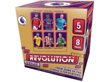 Rookieshop fotbalové karty 202223 Panini Revolution Premier League Soccer Hobby box