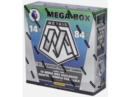 Rookieshop fotbalové karty 202122 Panini Mosaic EPL Premier League Soccer Mega Box