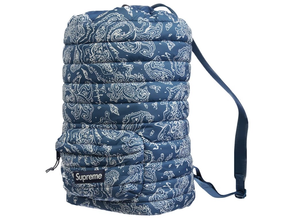 【新品】Supreme Puffer Backpack Blue Paisley