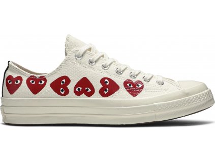 Converse Chuck Taylor All-Star 70 Ox Comme des Garcons Play Multi-Heart White (Velikost 45)