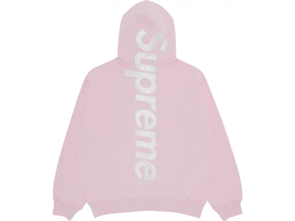 Supreme Satin Appliqué Hooded Sweatshirt FW Light Pink   ROOMSTOCK