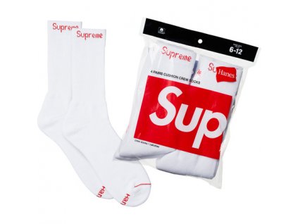 Supreme/Hanes Crew Socks White