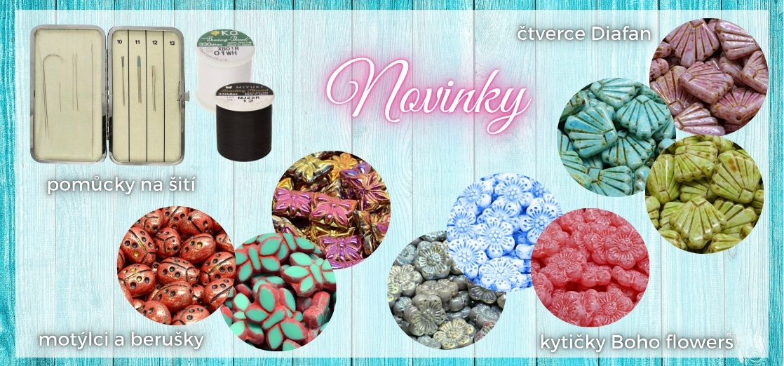 Nové korálky a pomůcky na šití korálků