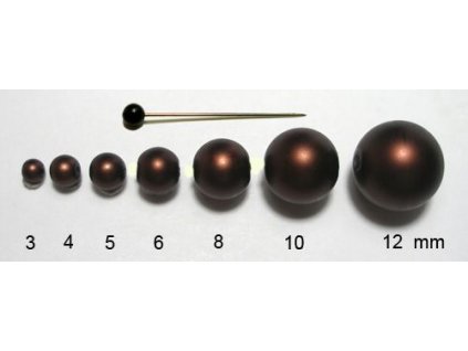 Voskované perly 4 mm hnědé mat