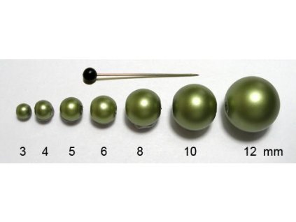 Voskované perly 6 mm sv. zelené mat