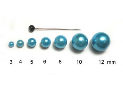 Voskované perly 3 mm středně modré