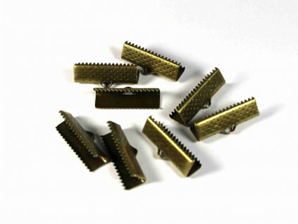 Koncovka na stuhu 20 mm starozlatá