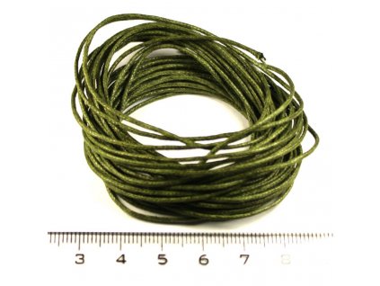 Voskovaná šňůra 1 mm vojenská zelená