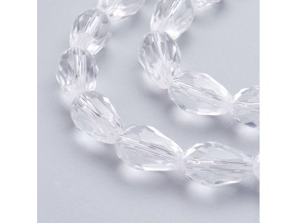 Broušená kapka 15x10mm čirá