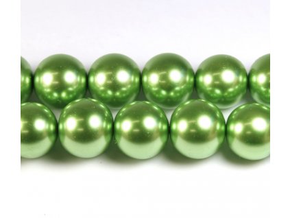 Voskované perly 10 mm světle zelené