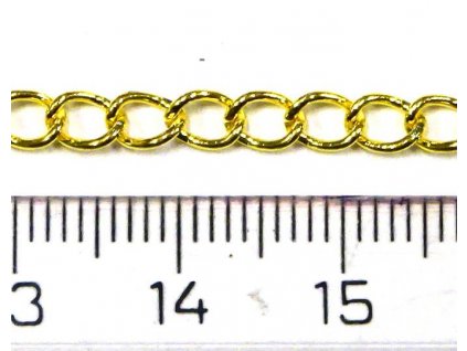 Bižuterní řetízek 5x3,5mm zlatý