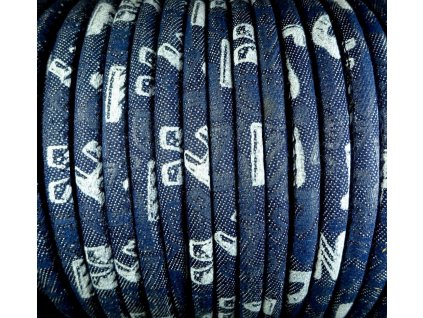 Textilní stuha 7mm jeans marine blue