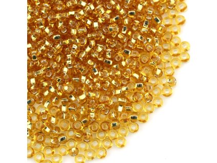 Preciosa rokajl 5/0 zlatý průtah