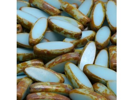 Ploškované oválky 16x6mm sv. modré